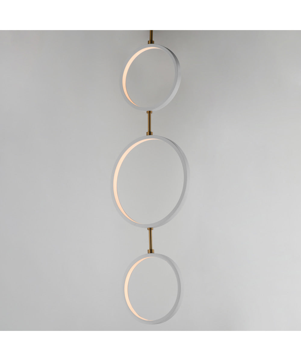 Hoopla 3-Light LED Pendant White/Gold