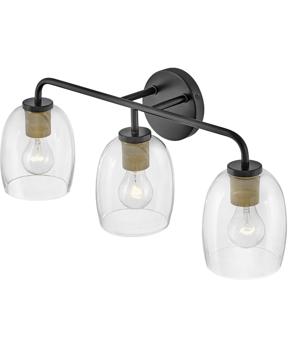 Percy 3-Light Medium Three Light Vanity in Black
