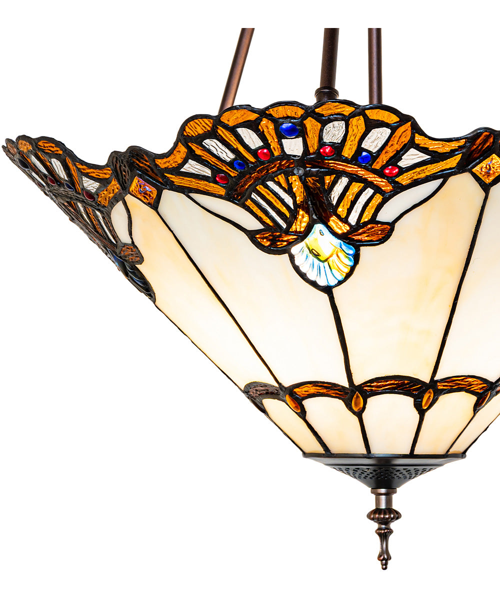 20" Wide Shell with Jewels Semi-Flush Mount