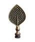 Birch Leaf Decorative Lamp Finial Antique Brass, 3.25"h