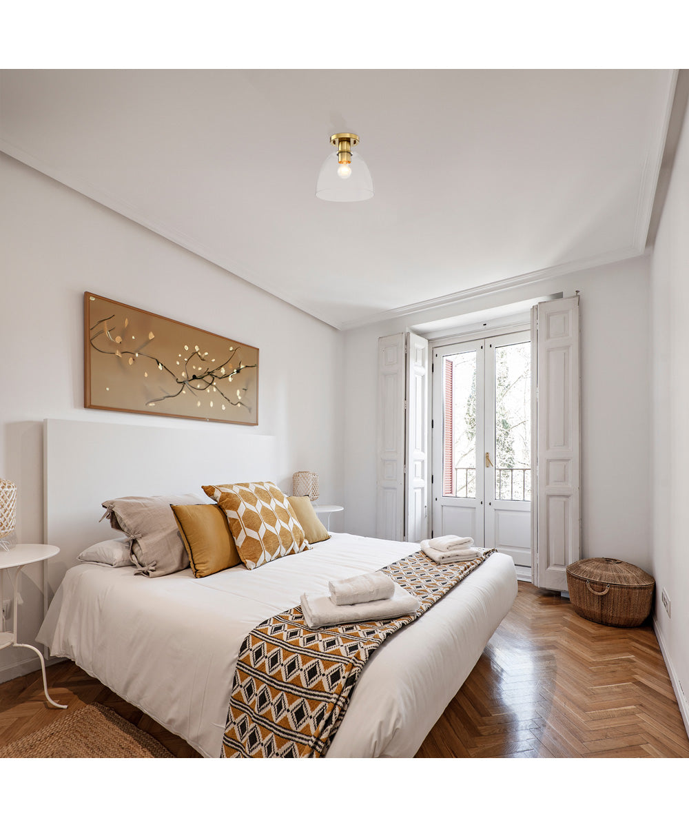 Indigo 1 Light Semi Flush Mount Brushed Gold