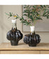 Umbrian White & Brown Gourd Vases Set of 2