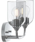 Ilia 2-Light Bath Vanity with Clear Glass Shade Polished Chrome