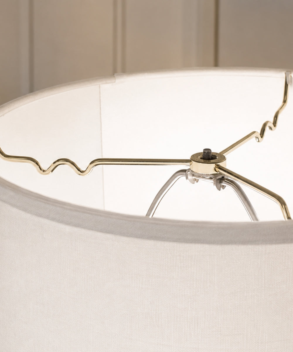 14"W x 10"H White Linen Drum Lampshade