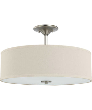 Inspire 3-Light 18" Semi-Flush Mount Brushed Nickel