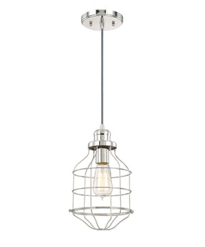 7.5"W Daudin 1-Light Pendant Polished Nickel