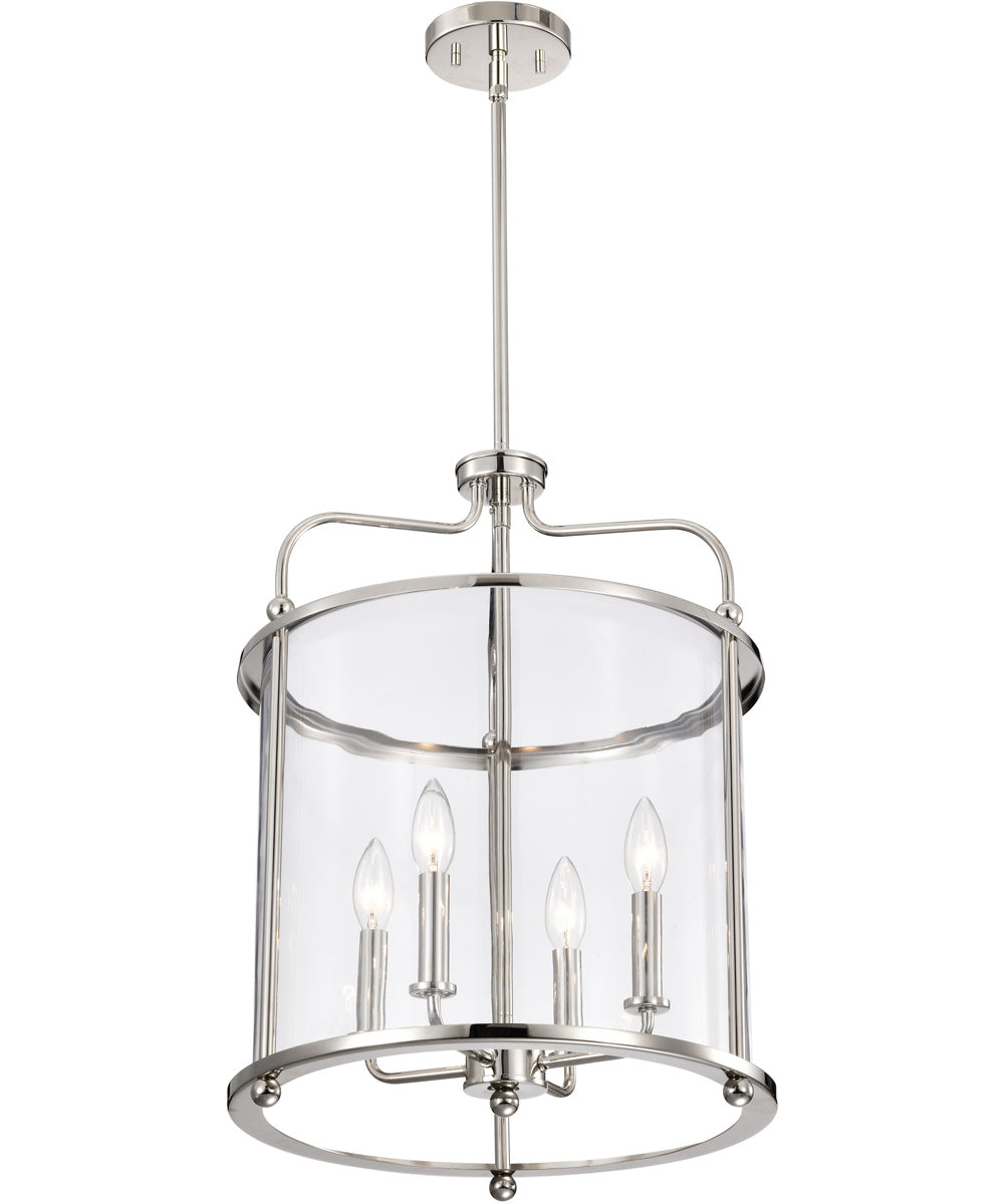 Yorktown 4-Light Pendant Polished Nickel