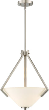 16"W Nome 2-Light Pendant Brushed Nickel