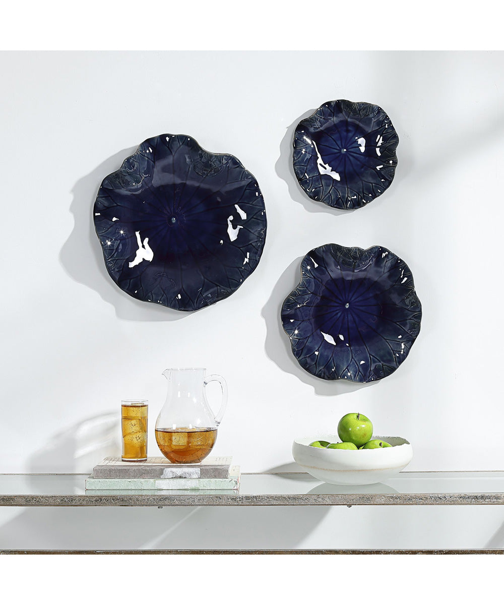 Abella Blue Ceramic Wall Decor, Set of 3