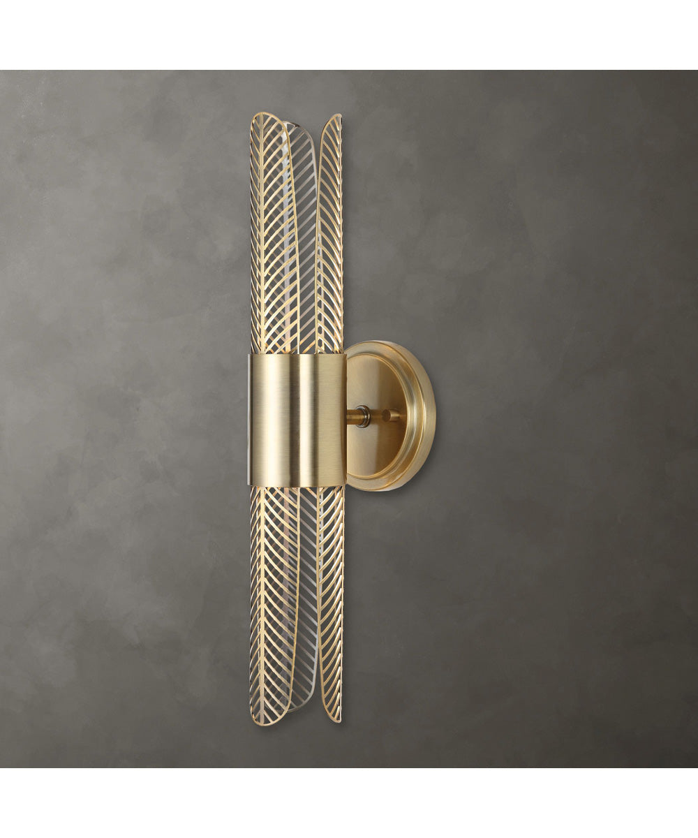 Cret 2 Light LED Brass Sconce