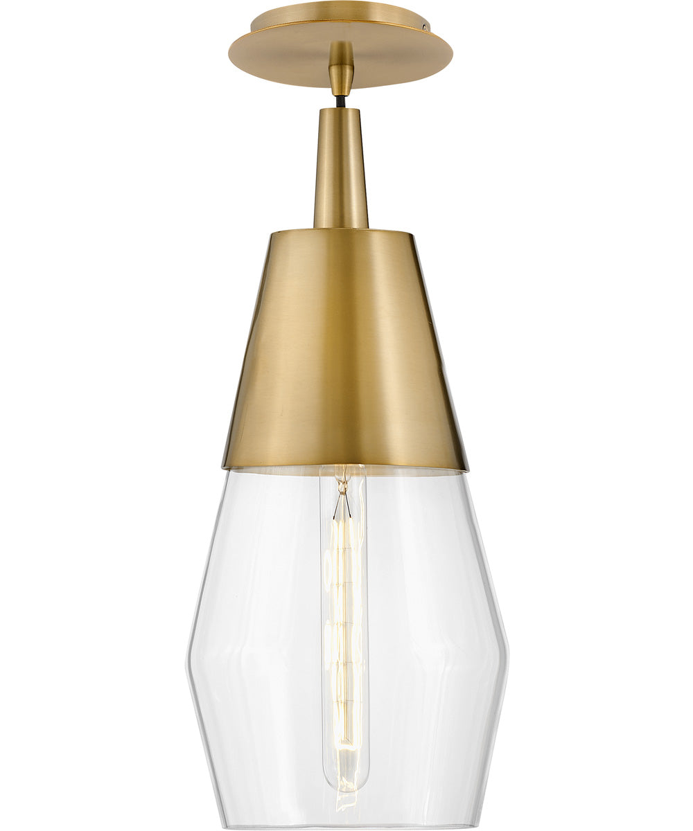 Livie 1-Light Small Single Light Convertible Pendant in Lacquered Brass