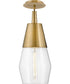 Livie 1-Light Small Single Light Convertible Pendant in Lacquered Brass