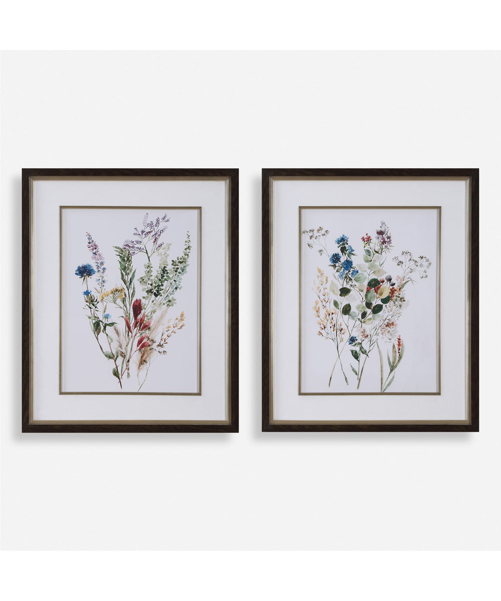 Delicate Flowers Framed Prints Set of 2
