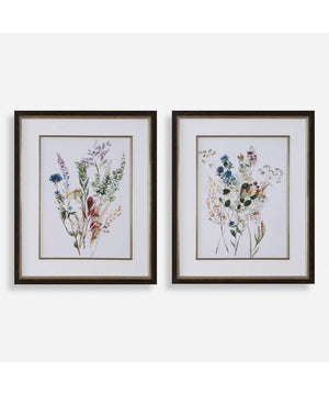 Delicate Flowers Framed Prints Set of 2