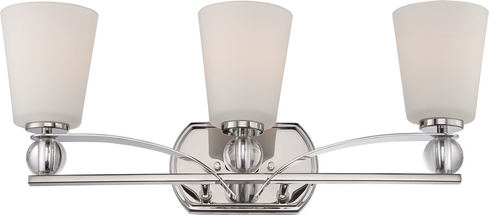 24"W Connie 3-Light Vanity & Wall Polished Nickel
