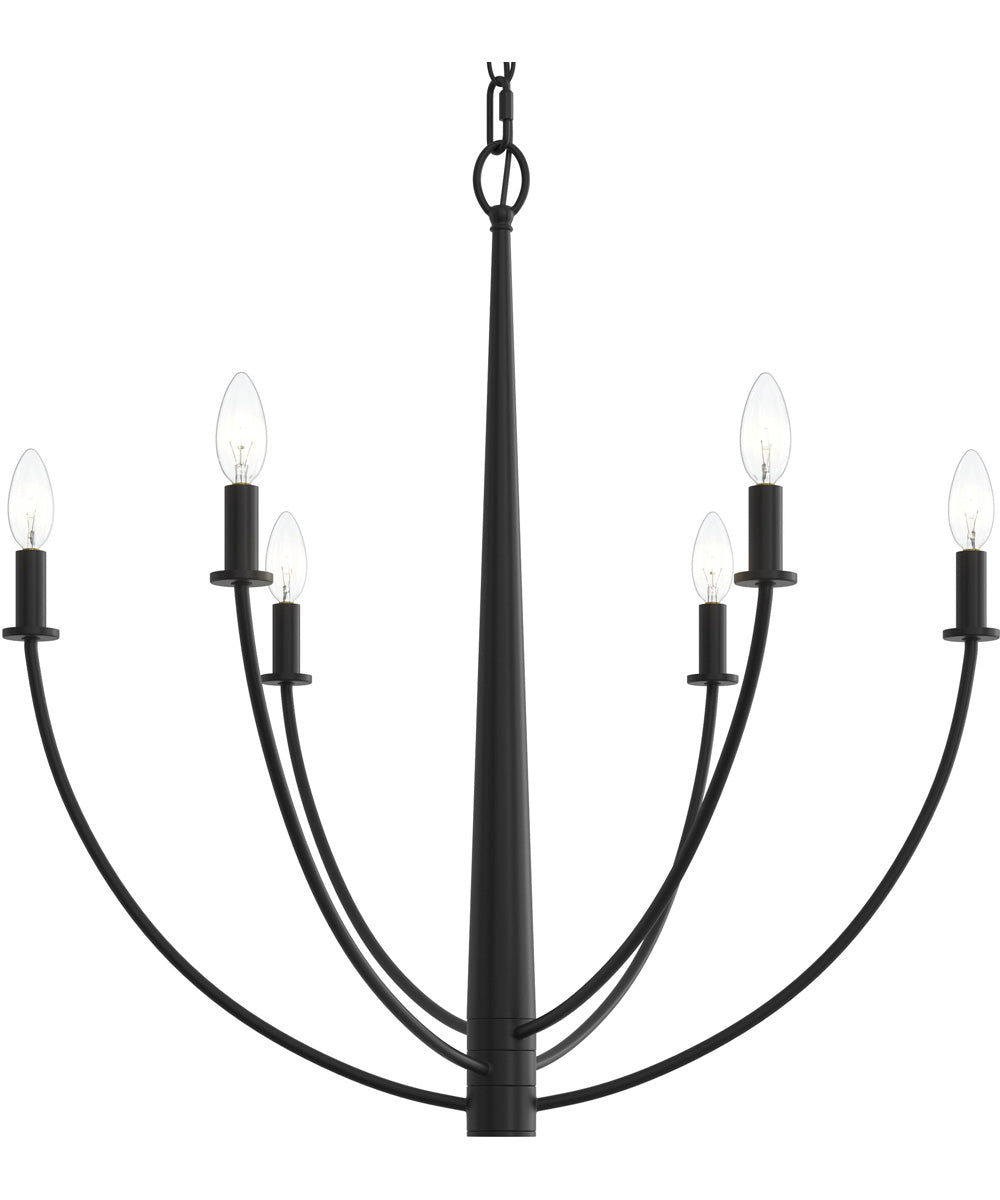 Jheni 6-Light Chandelier Matte Black