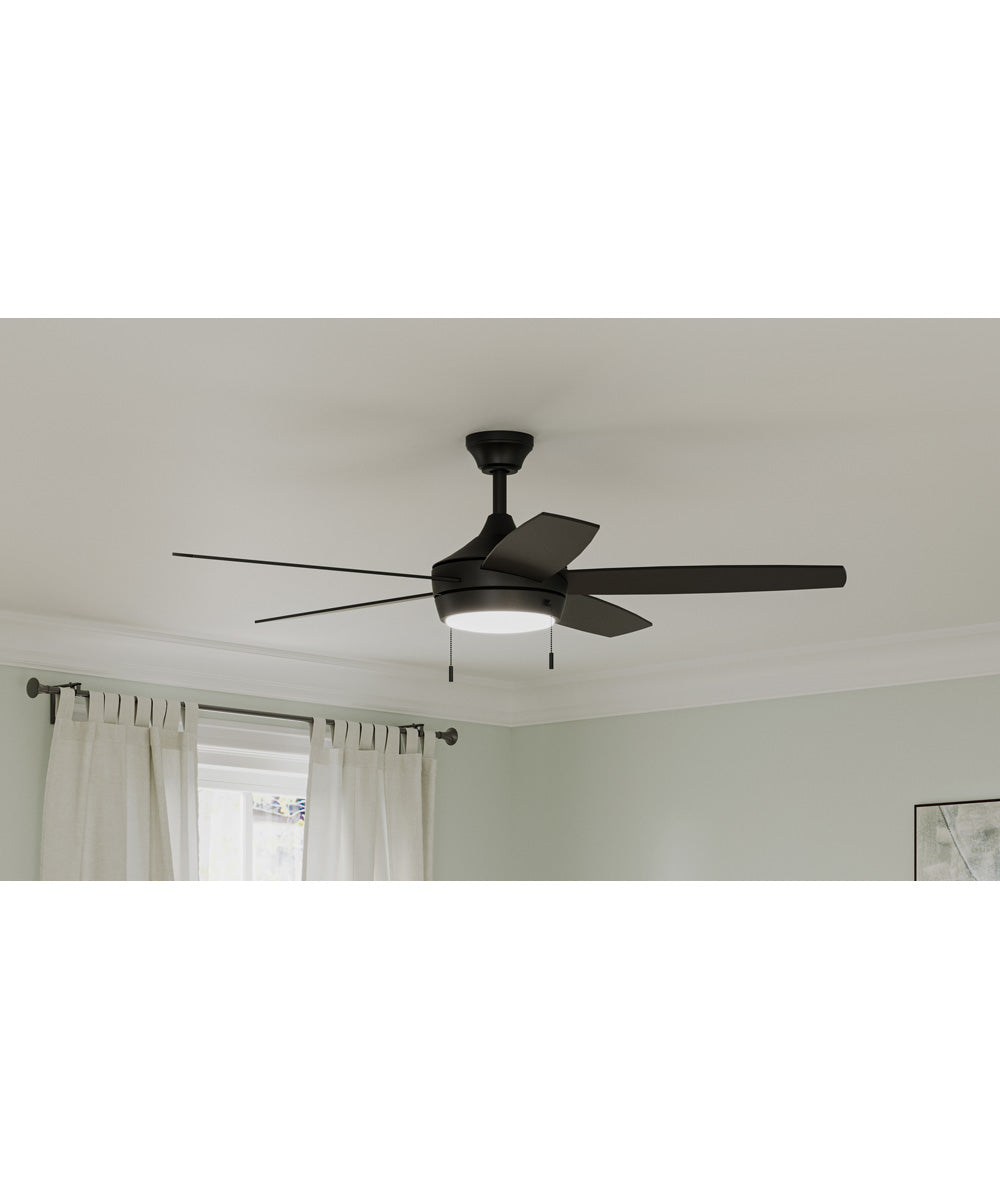 Nolyn V 52 in. 5-Blade Modern LED Ceiling Fan Matte Black