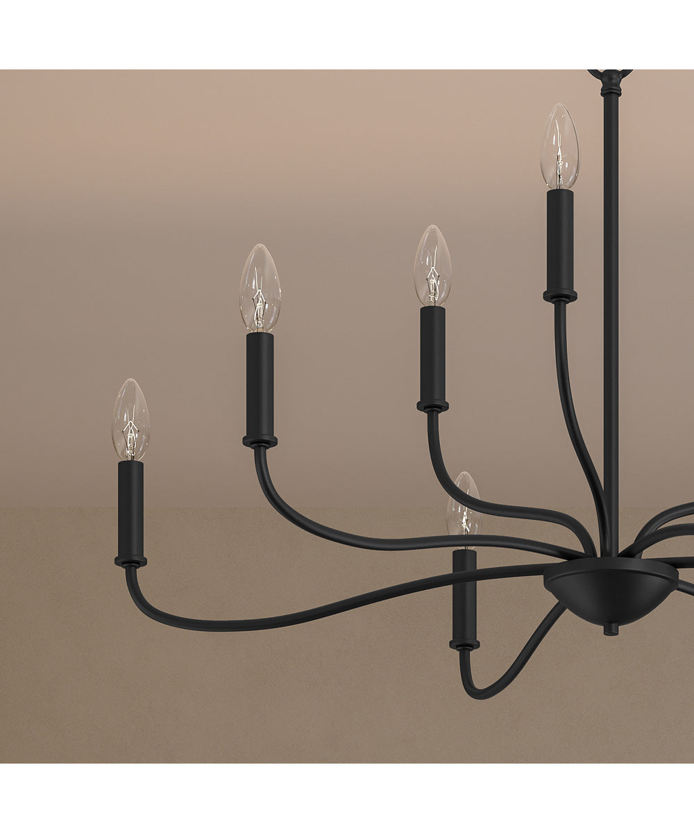 Ilia 9-Light Two-Tier Chandelier Matte Black