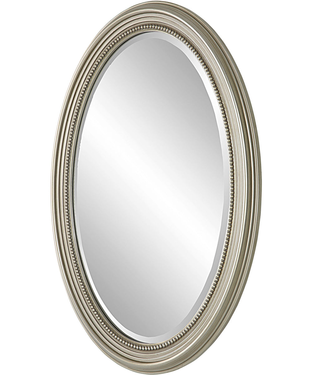 21x31" Wall Mirror Metallic Silver with Subtle Brown Antiquing