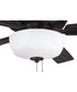 EOS 2 Light Frosted White Bowl 52" Ceiling Fan 2-Light Fan Flat Black