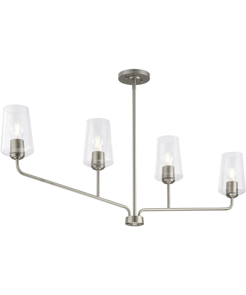 Celino 4-Light Linear Chandelier Brushed Nickel
