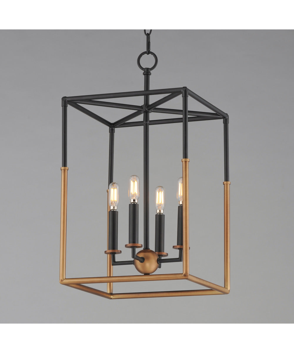 Soho 4-Light Pendant Black/Weathered Brass