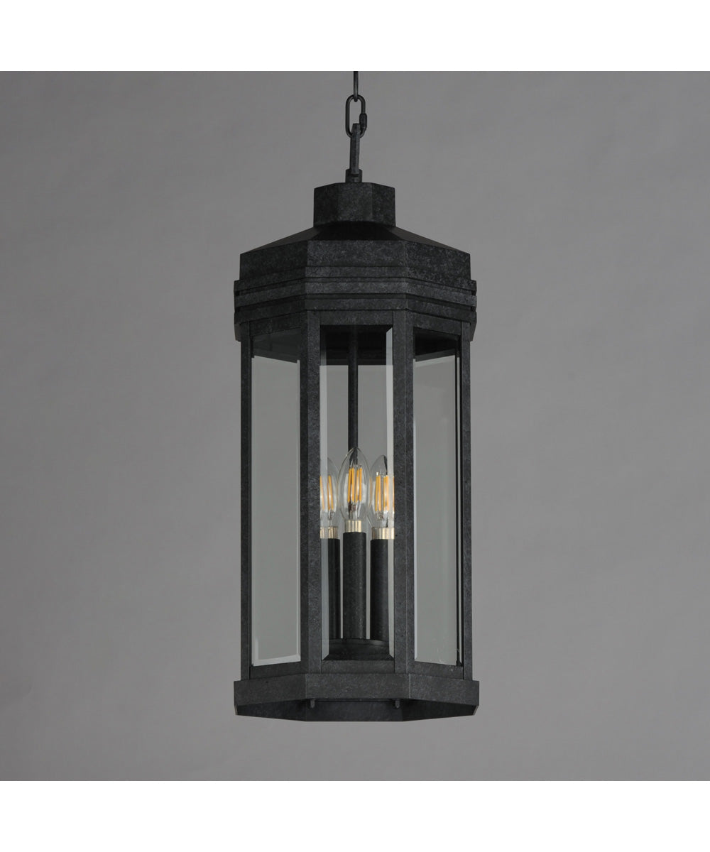 Wright 3-Light Outdoor Pendant Black Patina