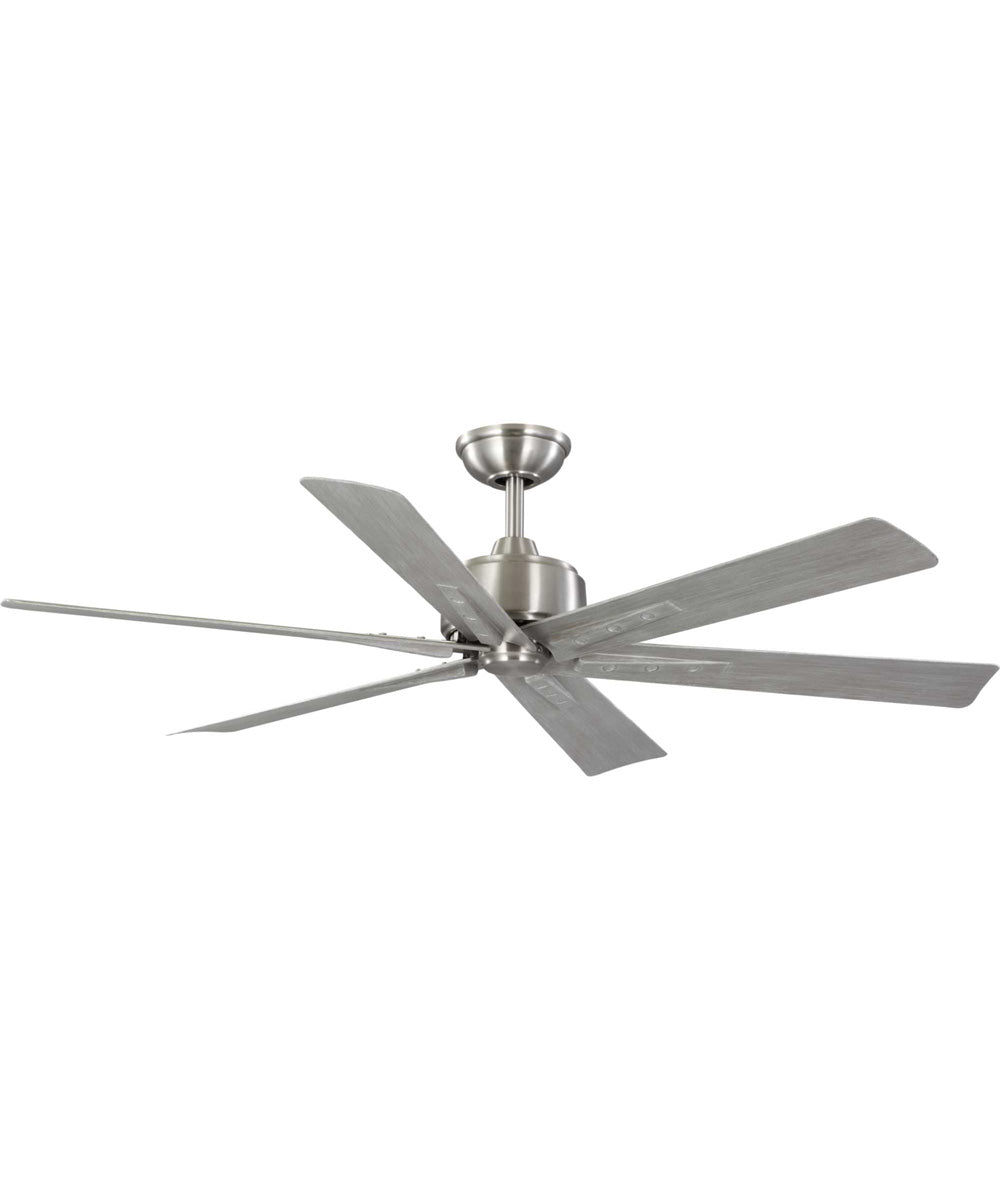 Brazas 56 in. 6-Blade Transitional Ceiling Fan Brushed Nickel