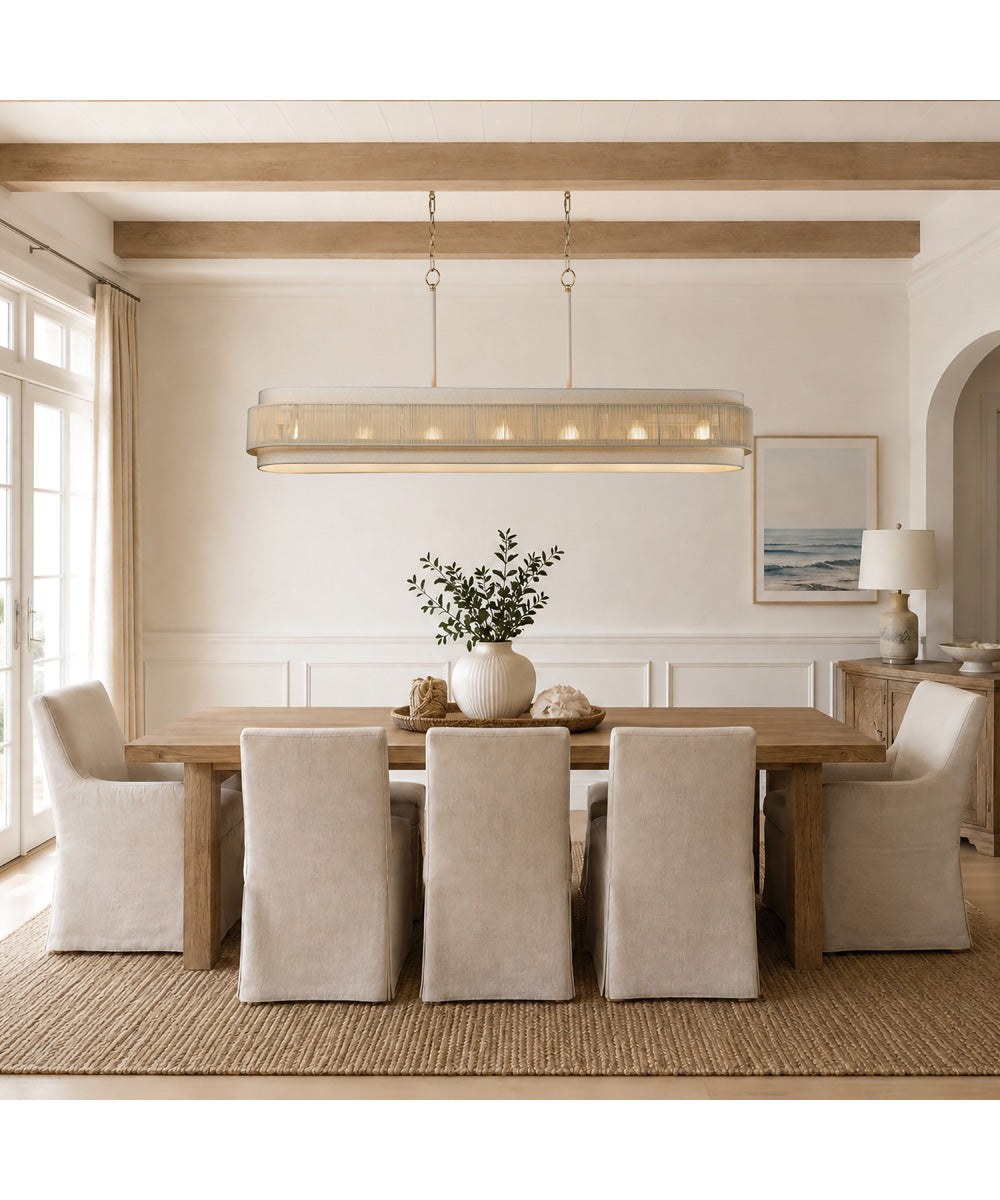 Seacliff 7 Light Linear Pendant Natural Aged Brass