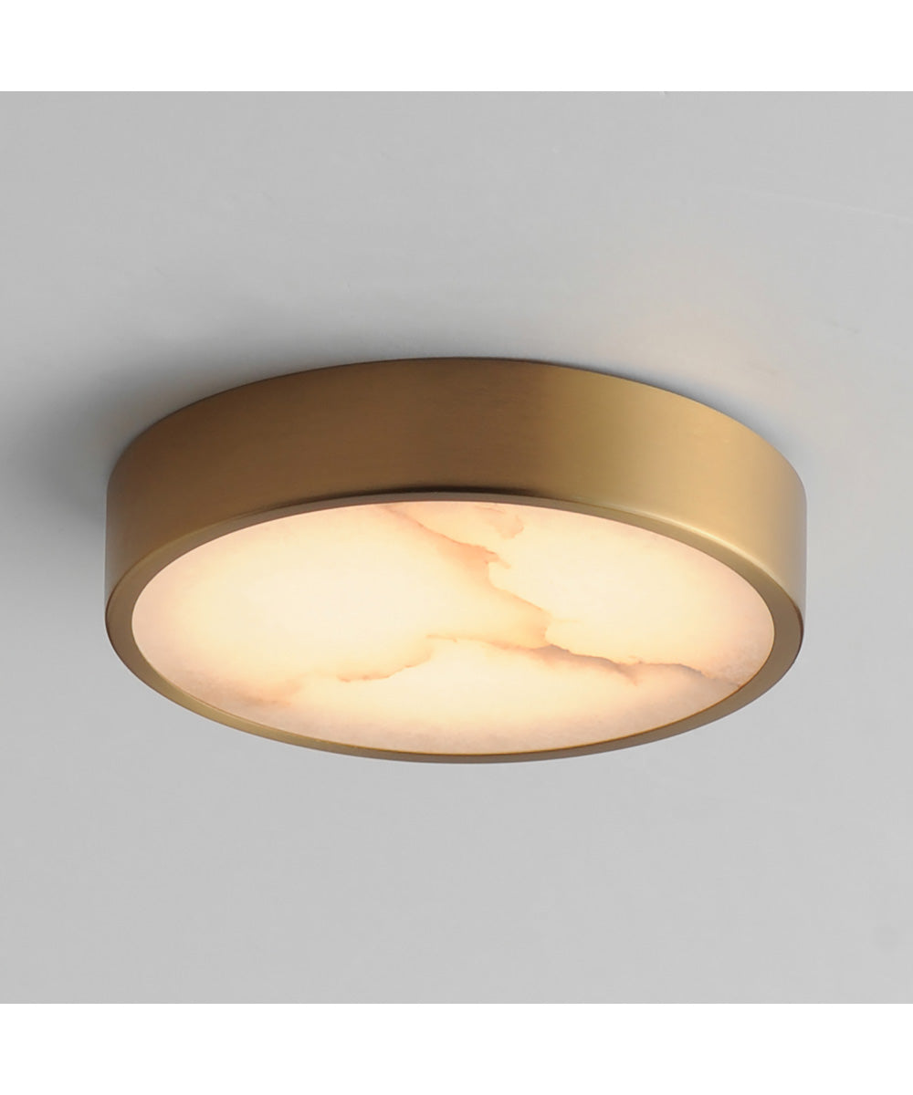 Slab 5.5 inch LED Alabaster Flush Mount Natural Aged Brass