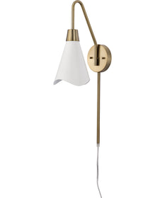 Tango 1-Light Plug-In Vanity & Wall Matte White / Burnished Brass