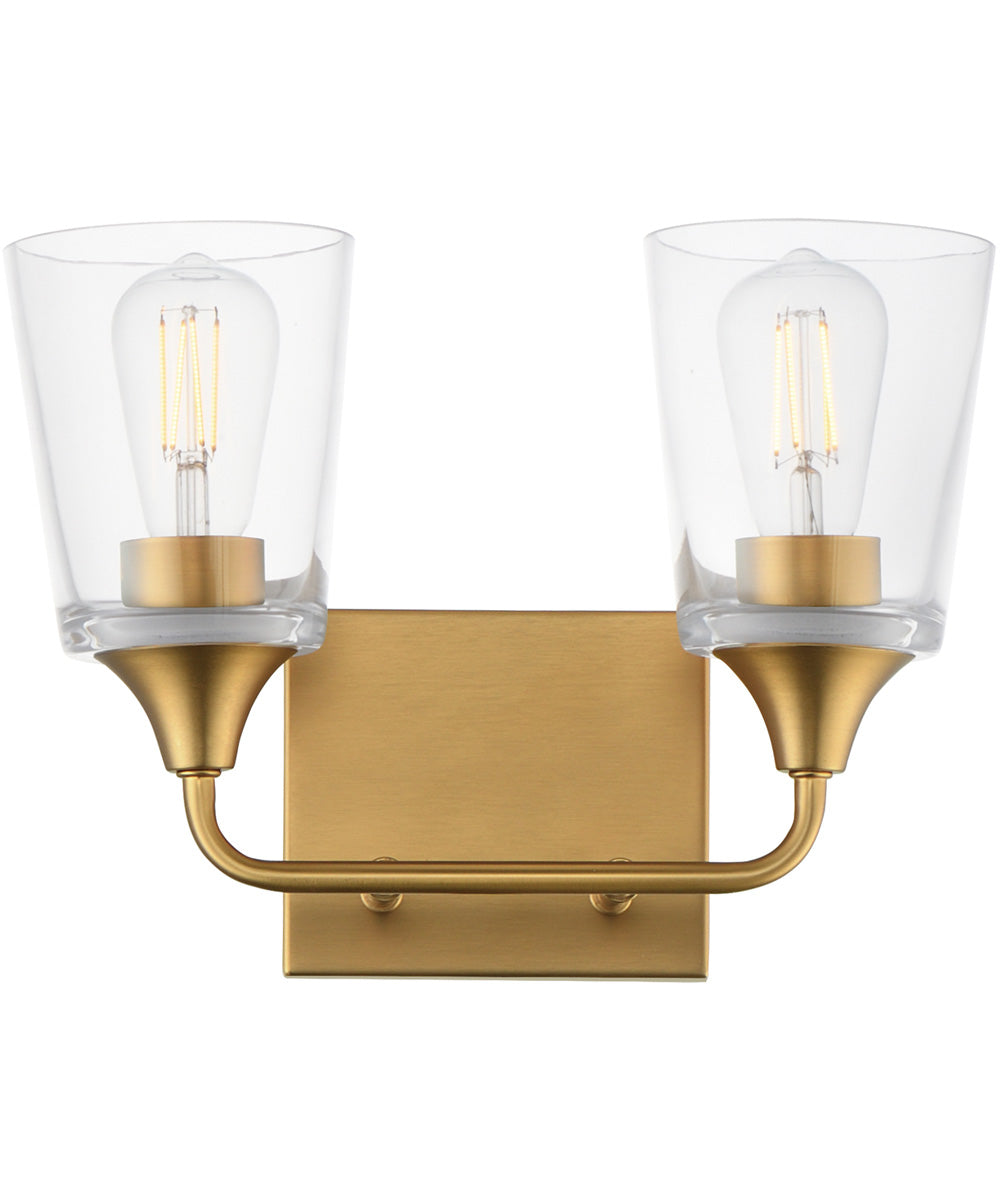 Hudson 2-Light Bath Vanity Natural Aged Brass