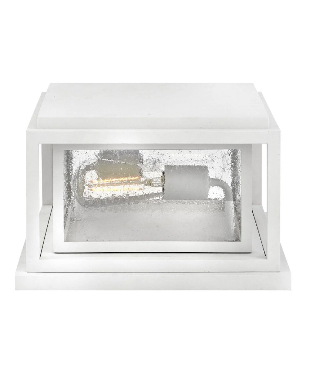 Republic 2-Light Small Pier Mount Lantern 12v in Textured White