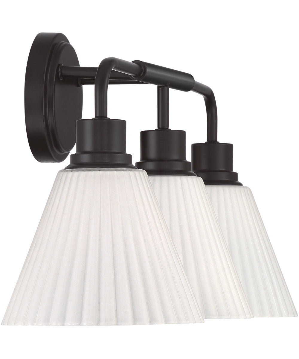 Pleated II 3-Light Lighting Flat Black