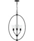 Jheni 3-Light Foyer Pendant with Clear Glass Shades Matte Black