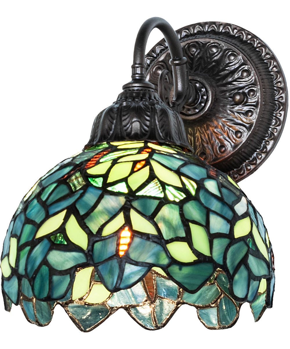 8" Wide Nightfall Wisteria Wall Sconce Blue/Green