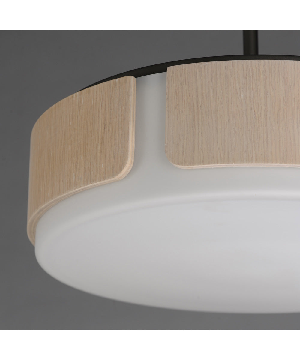 Draughtsman 18 inch Semi Flush Mount - Pendant Natural Wood/Charcoal