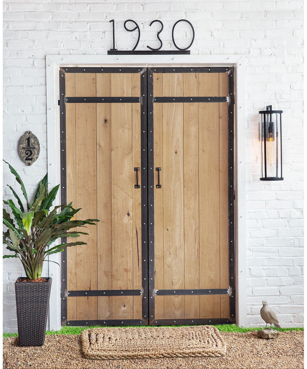 Alfie 1-Light Large Wall Mount Lantern in Black