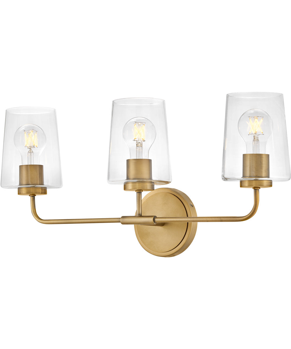 Kline 3-Light Medium Three Light Vanity in Heritage Brass