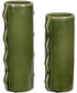 Meander Green Vases, Set of 2