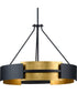 Lowery 5-Light Textured Black/Distressed Gold Hanging Pendant Light Textured Black
