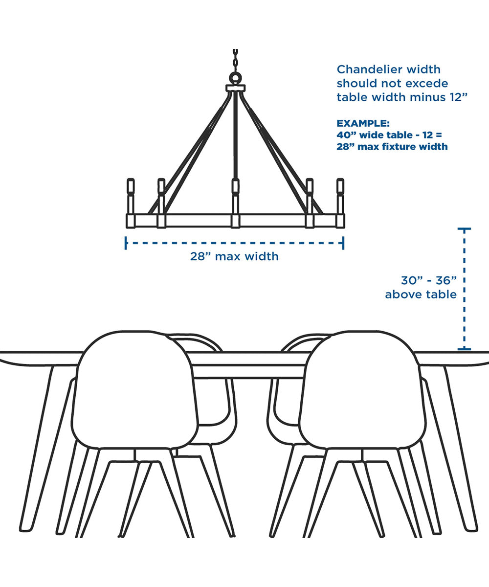 Pivot LED 6-Light Chandelier with Downlight Burnished Nickel