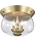 Boliver 3-Light Close-to-Ceiling Vintage Brass