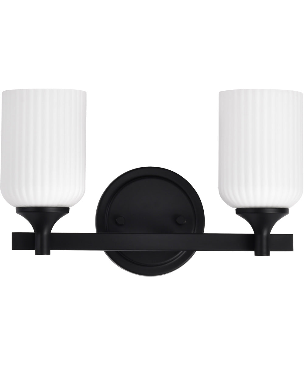 Solara 2-Light Vanity & Wall Matte Black