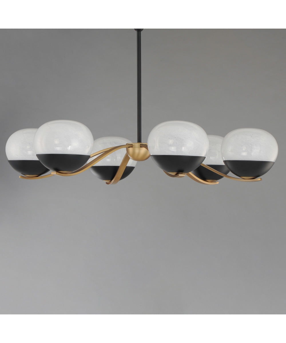 Lucerne 6-Light Chandelier Black / Natural Aged Brass