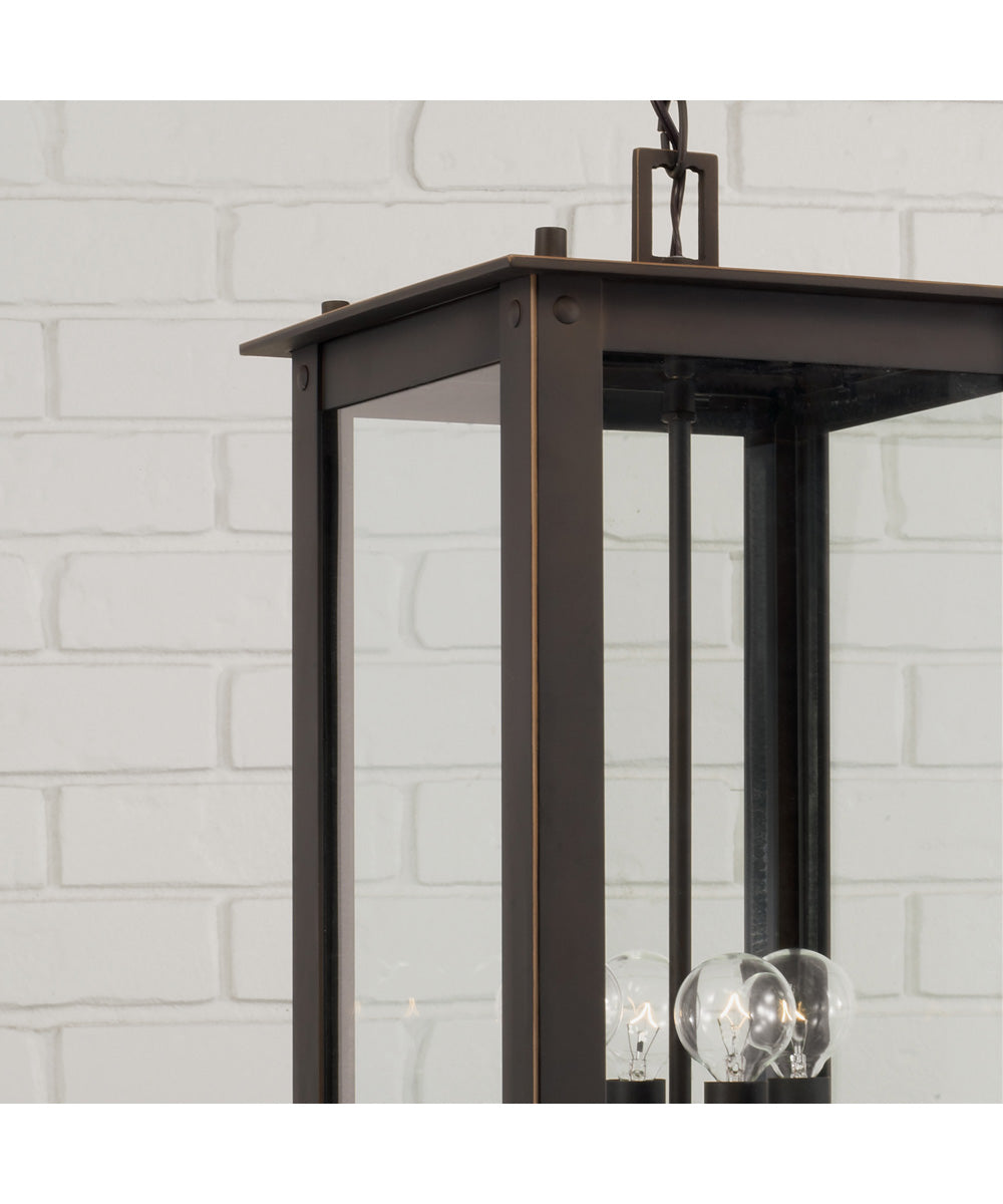 Hunt 4-Light Outdoor Hanging-Lantern Oiled Bronze