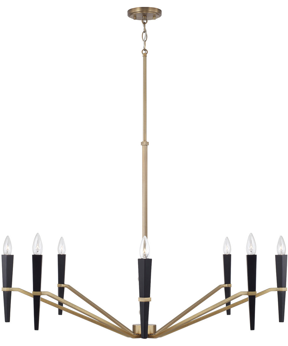 Enzo 8-Light Chandelier Aged Brass and Black