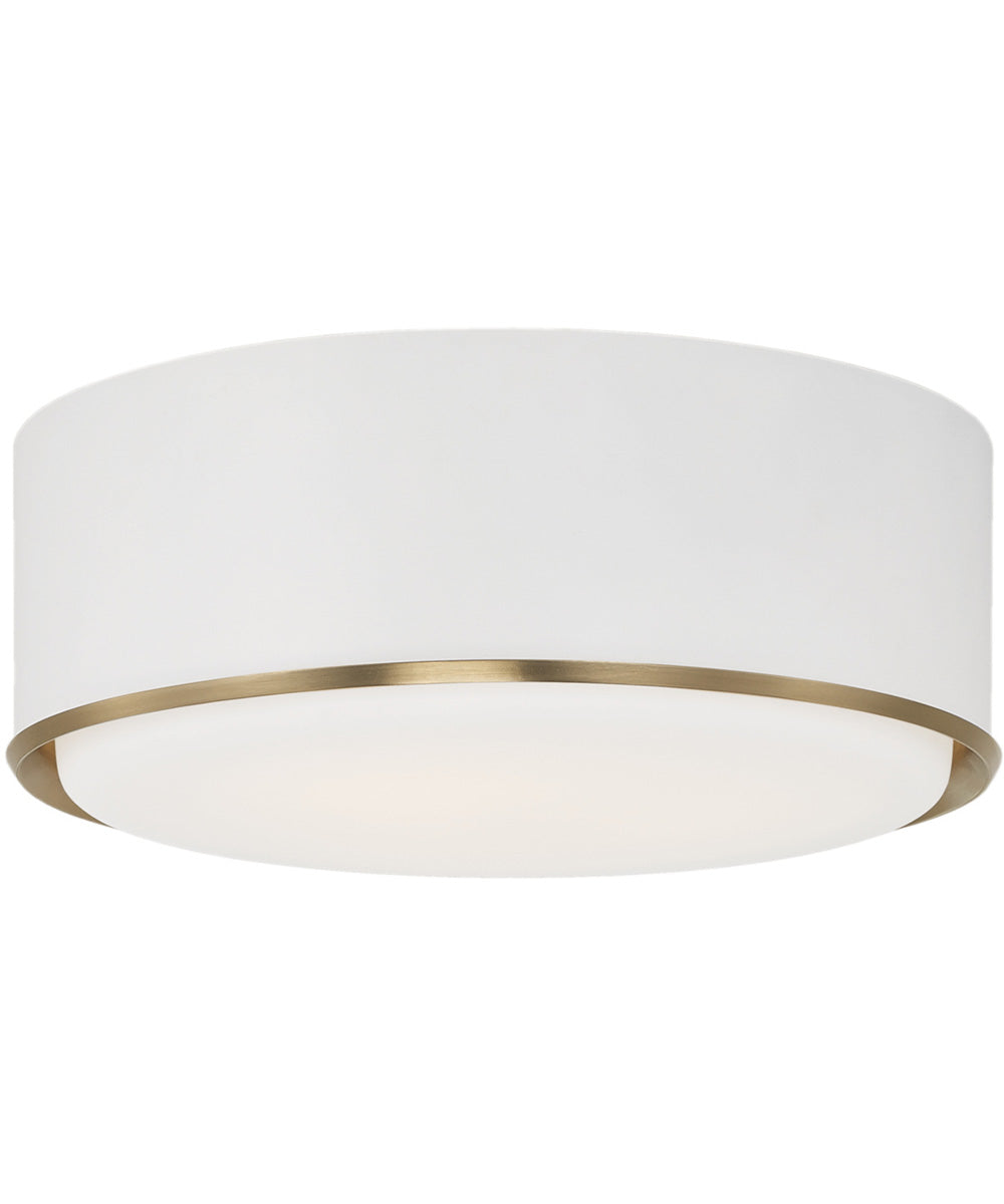 Carlton 3-Light Flush Matte Brass and White