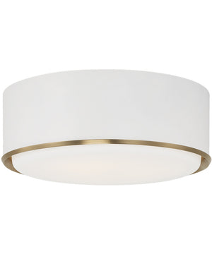 Carlton 3-Light Flush Matte Brass and White