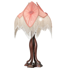 34" High Fabric & Fringe Table Lamp